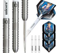 Unicorn Darts Set Global | Tom Sykes | 90% Natural Tungsten Bullnose Barrels with Intricately Machined Grip Rings | Durable Stunning Ultrafly Flights | Steel Tip Volute Points | 22 g