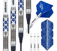 Unicorn Darts Set | Ian 'Diamond' White Maestro Phase 2 | 70% Natural Tungsten Barrels with Blue Diamond Accents | Epic Soft Tips | 18 g