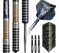 Unicorn Darts Set Maestro Phase 3 | Jeffrey 'The Black Cobra' de Zwaan | 90% Tungsten Barrels with Black & Gold Accents | Durable Stunning Ultrafly Flights | Steel Tip Black Volute Points | 23 g