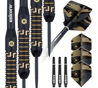 Unicorn Darts Set | Top Brass 1 | Intricately Machined 100% Brass Barrels with Black & Golden Accents & Laser Etched U Logo | Steel Tip | 20 g