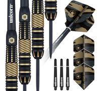 Unicorn Darts Set | Top Brass 2 | Intricately Machined 100% Brass Barrels with Black & Golden Accents & Laser Etched U Logo | Steel Tip | 19 g