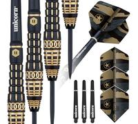 Unicorn Darts Set | Top Brass 4 | Intricately Machined 100% Brass Barrels with Black & Golden Accents & Laser Etched U Logo | Steel Tip | 20 g