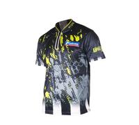 Unicorn Darts Shirt | Authentic Callan 'The Riot' Rydz | Breathable Polyester & Non-Stitch Zip | Black & Yellow | XL | To fit chest 43-46 inches