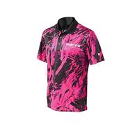 Unicorn Darts Shirt | Pro-Tech Camo | Cool Breathable Soft-Feel Micro Mesh 3-Tuk Polyester | Pink with Black Collar & White Logo | Extra Small | to fit Chest 34-36 inches