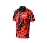 Unicorn Darts Shirt | Pro-Tech Camo | Cool Breathable Soft-Feel Micro Mesh 3-Tuk Polyester | Red with Black Collar & White Logo | XXL | to fit Chest 47-50 inches