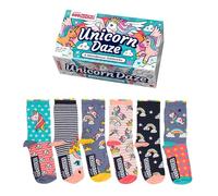 Unicorn Daze - Box 6 United Oddsocks For Girls - Multicoloured - UK 12-5.5, EUR 30.5-38.5, US 13.5-8