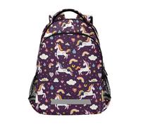 Unicorn Decorated Rainbow Pattern Backpacks for Kids School Bag Student Backpack Bookbag for Boys Girls Casual Bag