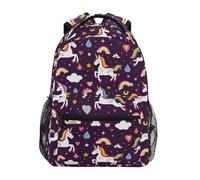 Unicorn Decorated Rainbow Pattern Kids Backpack for Boys Girls Student Big Backpacks for Elementary School Shoulder Bag Bookbag