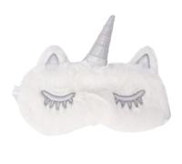 Unicorn Design Blackout Eye Mask for Women, White | Imitate Rabbit Hair, Light Blocking for Daytime Naps and Bright Rooms, Comfortable Wear