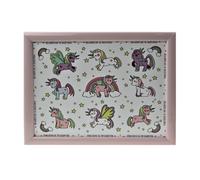 B&Q Lap Tray Little Stars Unicorn – Padded Bean Bag Cushion for Food Serving & Breakfast, Small