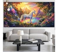 Unicorn Diamond Art Forest Diamond Painting Arts and Crafts for Adults,5D Diamont Painting Kits Adults Crysta Cross Stitch Crafts Pictures,DIY Embroidery Kit for Beginner Home Decor 32x80in LK-877