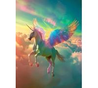 Unicorn Diamond Art Kits Adults, 5D Diamond Painting Aurora Pattern Design, DIY Full Square Drill Dimond Painting, Crystal Art Kits for Adults Beginner for Home Wall Decor, Gifts 90x120cm -yxy25066P