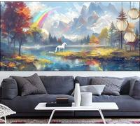 Unicorn Diamond Art Painting Rainbow Diamond Painting Kits for Adults,Square Full Drill Gem Arts and Crafts Pictures Embroidery Cross Stitch Canvas Paint by Numbers for Kids,Gifts Women 32x88in LT-211