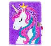 Unicorn Diary for Girls with Lock and Keys, Unicorn Journal, Magic Unicorn Notebook for Kids and Adults, Plush Secret Diary Lined Notebook 160 Pages for Writing and Drawing, Unicorn Gifts For Girls