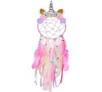 Unicorn Dream Catcher, Large Dream Catcher for Girls, Dreamcatcher Kids Bedroom Accessories Handmade Colorful Featrher Flowers Wall Hanging Decor for Nursery Blessing Birthday Gift