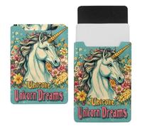 Unicorn Dreams Flowers Laptop Sleeve 13.8x10.2in Laptop Case Bag Dutch Celvet Lining Computer Bag Cover