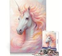 Unicorn Dreams Jigsaw Puzzles for Teenagers 1000 Piece Thought Training Quiet Recreation Uniform Cut Unique Xmas Gift (38x26cm)