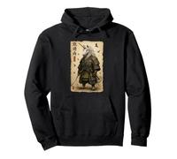 Unicorn Dressed As A Samurai Art Japanese Vintage Pullover Hoodie