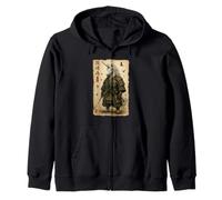 Unicorn Dressed As A Samurai Art Japanese Vintage Zip Hoodie