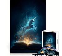 Unicorn Emerging from Book for Adults 1000 Piece Puzzle Mental Focus Pleasant Downtime Snug Fit Festive Surprise (38x52cm)