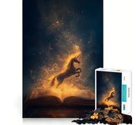 Unicorn Emerging from Book Jigsaw 1000 Pieces for Teenagers Mind Boost Fun Zero Gap Captivating Leisure for Cozy Indoors (38x52cm)