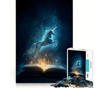 Unicorn Emerging from Book Jigsaw for Teenagers 1000 Pieces Mental Improve Play Uniform Size Precise Pieces Family Fun Night Activity (50x75cm)
