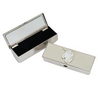 Unicorn Face Metal Lipstick Case with Mirror Silver Personalised Engraving Gift 706