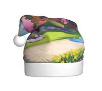 Unicorn Fairy Tale Christmas Hat For Adult.Festive Christmas Beanie With Pom Pom, Unisex Holiday Cap For Xmas Parties.