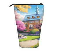 Unicorn Fairy Tale Expandable Stand Pencil Pouch, Multi-Design Oxford Fabric, Adjustable Height, Multi-Use Cosmetic Bag