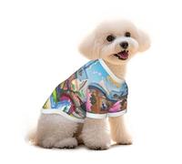 Unicorn Fairy Tale Print Pure Cotton Pet T-Shirt, Dogs & Cats Comfy Tee Vest, for Small Medium Summer Winter Clothes