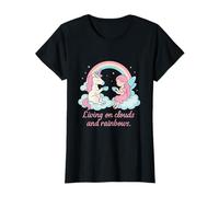 Unicorn Fairy Tea Party Rainbow Clouds Graphic Design T-Shirt