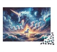 Unicorn Fantasy Art Print Jigsaw Puzzles Puzzles for Adults Kids. 1000 Piece Whimsical Challenge Toy Educational Game Home Decoration for Educational Games Gifts 52x38cm/1000pcs