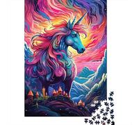 Unicorn Fantasy Landscape 1000 Piece Jigsaw Puzzle Paper for Adults Magical Scenery Puzzle Game Relaxation Focus 38x26cm/1000pcs