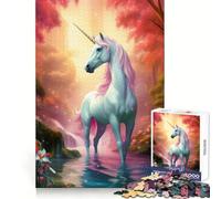Unicorn Fantasy Landscape Jigsaw Puzzles 1000 Pieces Brain Exercise Calm Recreation Precision Cut Meaningful Gift (50x75cm)