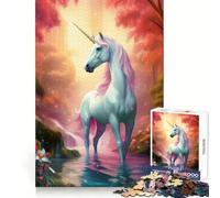 Unicorn Fantasy Landscape Jigsaw Puzzles for Adults1000 Piece Strategic Think Soothing Hobby Precise Fit (38x52cm)