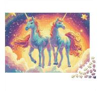 Unicorn Fantasy-Magical Rainbow ArtJigsaw Puzzle Animal Brain Training Recycled Logic Concentration Activity 1000 Pieces 52x38cm/1000pcs