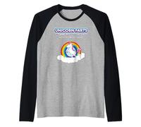 Unicorn Farts Strawberry Cotton Candy Rainbow Raglan Baseball Tee