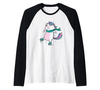 Unicorn Figure Skating Raglan Baseball Tee