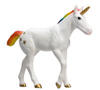 Unicorn Figure White Rainbow Horn 10x10x8cm Soft Plastic Baby Toy Non-Toxic Mini