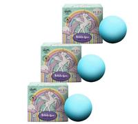 Unicorn Fizzing Bath Bomb for Kids - Refreshing Bubble Gum Scent, Vegan & Natural with Essential Oils - Gentle, Safe and Fun Bath Time Treat for Children Aged 3+, Pack of 3