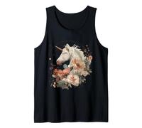 Unicorn Floral Fall Autumn Moon Magical Fantasy Mythic Women Tank Top