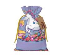 Unicorn Food Print Stylish Drawstring Pouches,Reusable Drawstring Gift Bags,Perfect For Holiday And Party