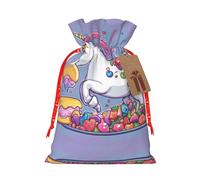 Unicorn Food Print Stylish Drawstring Pouches,Reusable Drawstring Gift Bags,Perfect For Holiday And Party