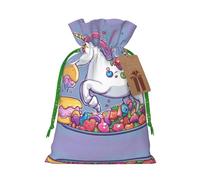 Unicorn Food Print Stylish Drawstring Pouches,Reusable Drawstring Gift Bags,Perfect For Holiday And Party