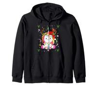 Unicorn for Girls Cute Rainbow Magical Unicorn Christmas Zip Hoodie