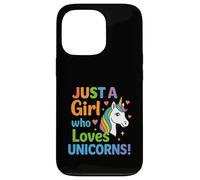 Unicorn for girls with rainbow and heart Case for iPhone 13 Pro