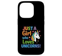 Unicorn for girls with rainbow and heart Case for iPhone 14 Pro