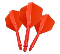 Unicorn Forge Integrated Dart Flights & Shafts | 1 Piece Design for Perfect 90˚ Fin Angle | Lightweight Tough Polymer | Plus Shape & Standard 2BA Thread | Long Stem 31 mm | Red | Set of 3