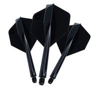 Unicorn Forge Integrated Dart Flights & Shafts | 1 Piece Design for Perfect 90˚ Fin Angle | Lightweight Tough Polymer | Plus Shape & Standard 2BA Thread | Long Stem 31 mm | Black | Set of 3
