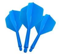 Unicorn Forge Integrated Dart Flights & Shafts | 1 Piece Design for Perfect 90˚ Fin Angle | Lightweight Tough Polymer | Plus Shape & Standard 2BA Thread | Long Stem 31 mm | Blue | Set of 3